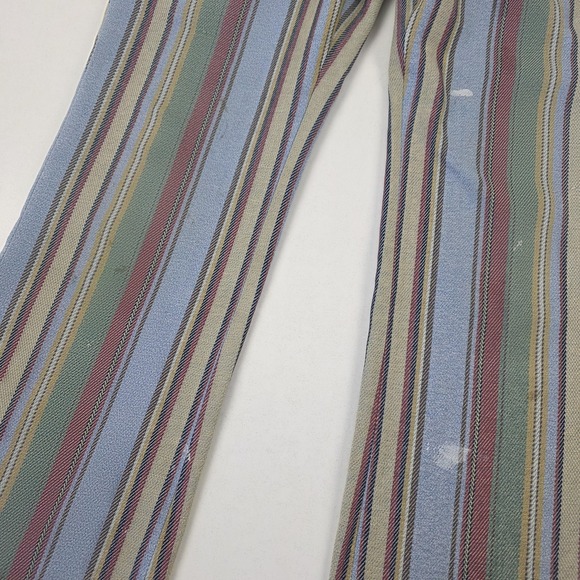 Vintage Levi's Sta-Prest Dress Pants Mens 30x28 Multicolor Stripe Slacks 70s - Picture 2 of 16